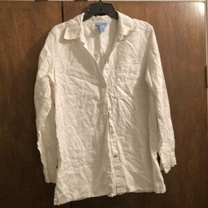 Sigrid  Olsen White Button-Up Shirt
